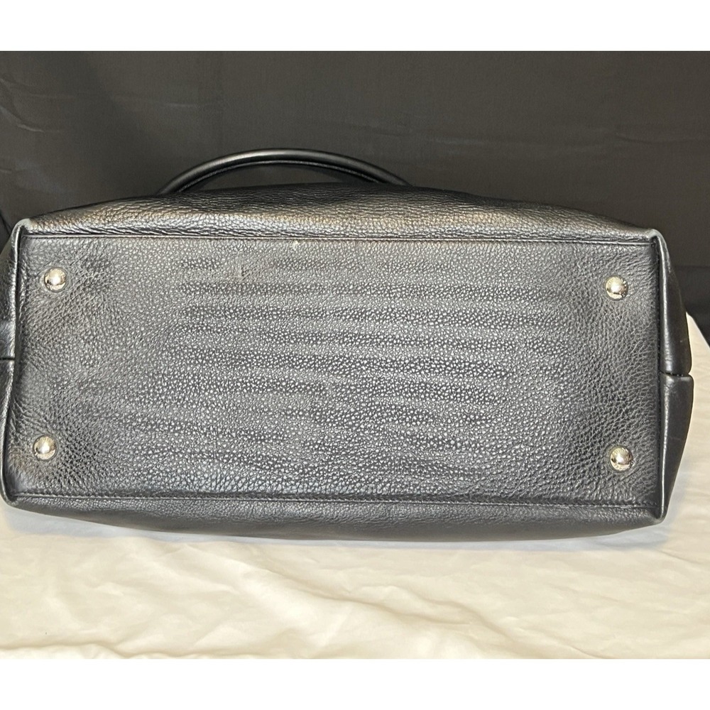 Michael Kors Black Pebble Leather Weekender Bag Luggage Satchel Bag Tote 16 x 13 - Picture 10 of 16
